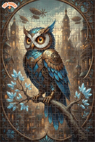 Teona Ahşap لغز خشبي على شكل برج ساعة بخاري مع إطار مزدوج الطبقات 250 قطعة 30×30