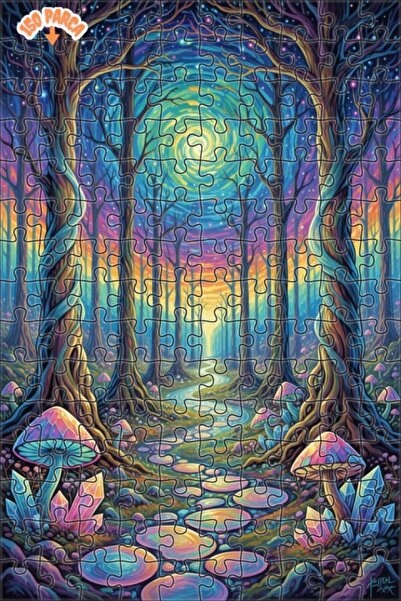 Teona Ahşap لغز خشبي ملفوف على شكل غابة ملونة مكون من طابقين بإطار 150 قطعة 2...