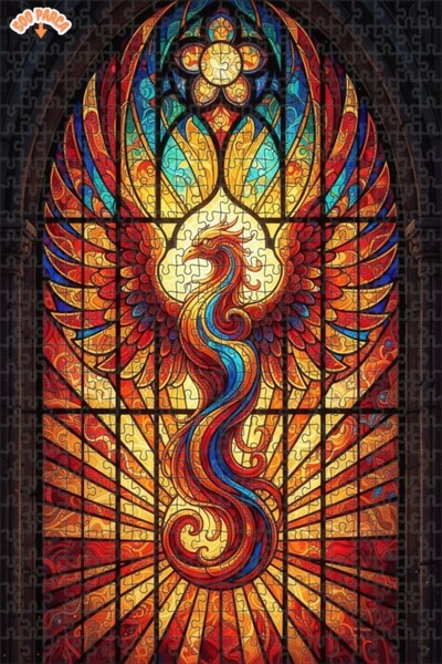 Teona Ahşap لغز خشبي مؤطر بطبقتين بتصميم فن الزجاج الملون في عصر النهضة على ش...