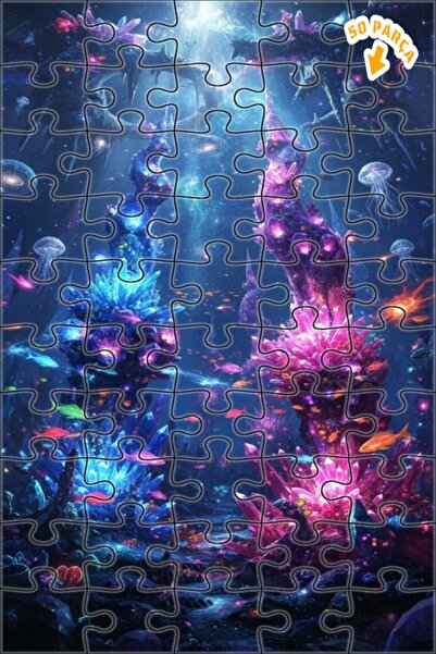 Teona Ahşap لغز خشبي مغطى بإطار مزدوج الطبقات من الكريستال الغامض تحت البحر 5...