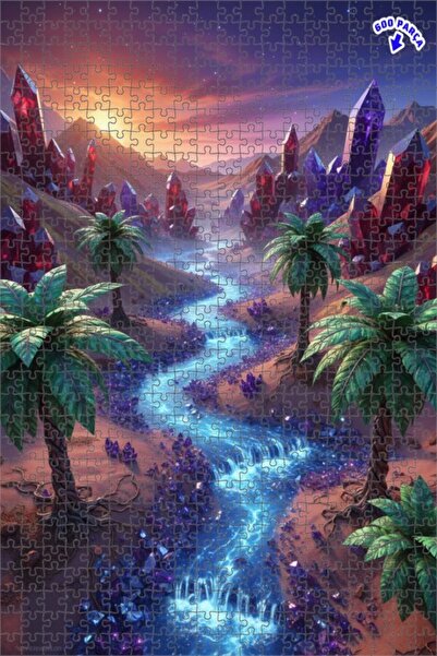 Teona Ahşap لغز خشبي بإطار مزدوج الطبقات بمظهر فني رقمي من كريستال فالي، 600 ...