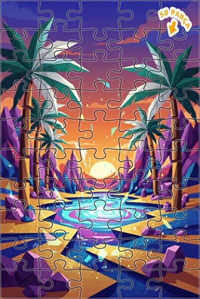 Teona Ahşap لغز فني هندسي من كريستال سايل بريز 50 قطعة 15x25