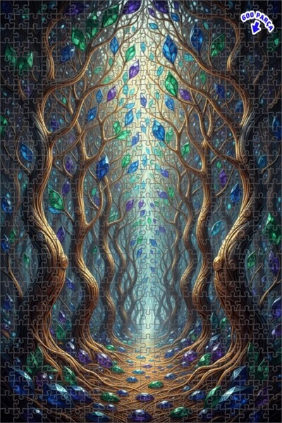 Teona Ahşap لغز خشبي غامض على شكل غابة كريستالية، لغز خشبي بإطار مزدوج الطبقا...