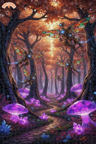 Teona Ahşap لغز خشبي ميكانيكي على شكل غابة سحرية بإطار مزدوج الطبقات 1000 قطع...