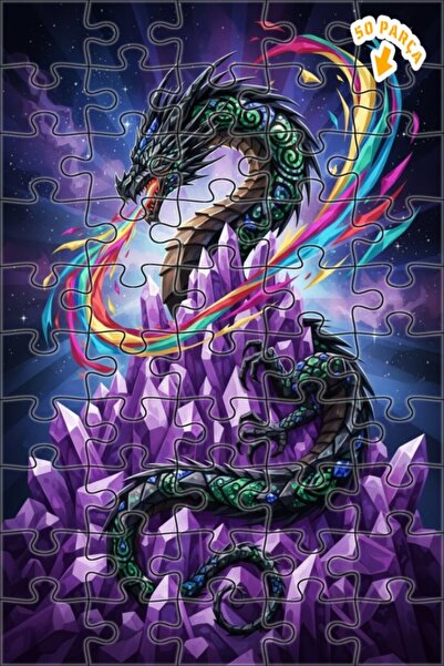 Teona Ahşap لغز خشبي بإطار مزدوج الطبقات من كريستال دراجون، 50 قطعة، 15×25 سم