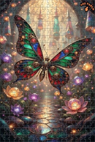 Teona Ahşap لوحة فنية سحرية على شكل فراشة، لغز خشبي بإطار مزدوج الطبقات، 400 ...