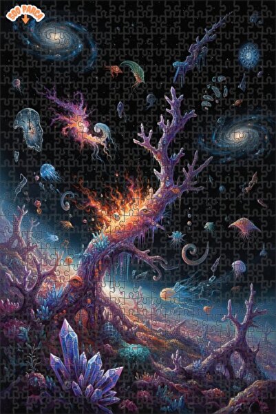 Teona Ahşap لغز خشبي رائع بإطار مزدوج الطبقات من جالاكسي سي 500 قطعة 50x30