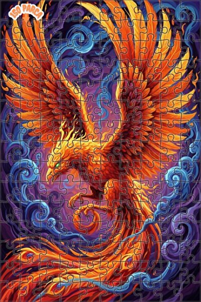 Teona Ahşap لغز خشبي مؤطر بطبقتين بمظهر لوحة زيتية لطائر الفينيق الغامض 150 ق...