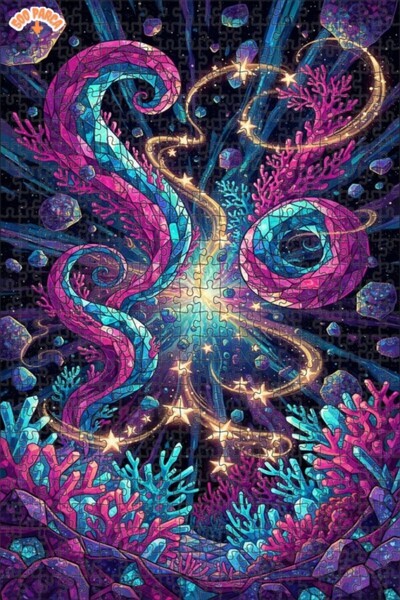 Teona Ahşap لغز خشبي بإطار ذو طابقين بمظهر فسيفساء زجاجية من كوزميك ميركان در...