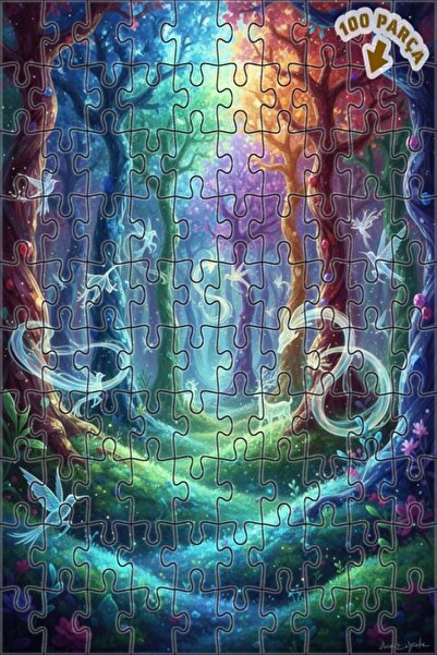 Teona Ahşap لغز خشبي مؤطر بطبقتين من ماركة Magical Forest، بتصميم الطيور المت...