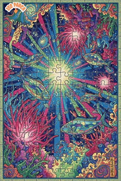 Teona Ahşap لغز خشبي مؤطر بطبقتين بمظهر لوحة زيتية يشبه حلم المحيط الغامض، 15...