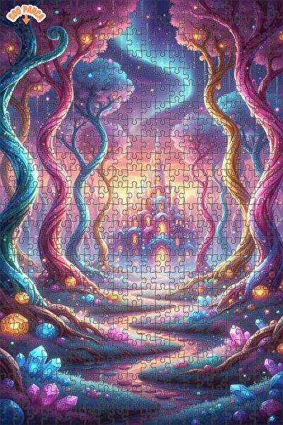 Teona Ahşap لغز خشبي مؤطر بطبقتين من مملكة الخيال القلعة السحرية 500 قطعة 50×30