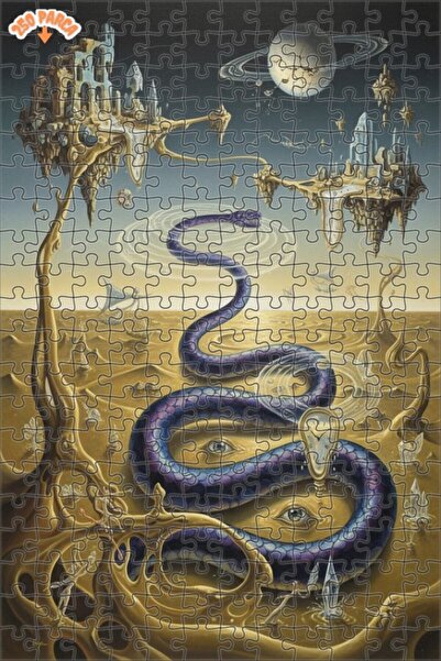 Teona Ahşap لغز خشبي على شكل مدينة الضفدع المفقودة بمظهر لوحة زيتية سريالية 2...