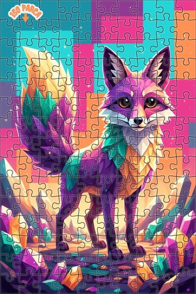 Teona Ahşap فن الثعلب الكريستالي 150 قطعة 20×30