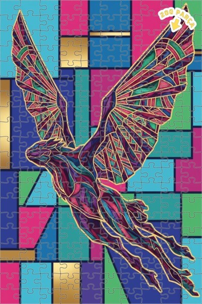 Teona Ahşap لغز خشبي فني من الفسيفساء على شكل تنين مجنح، لغز خشبي بإطار مزدوج...