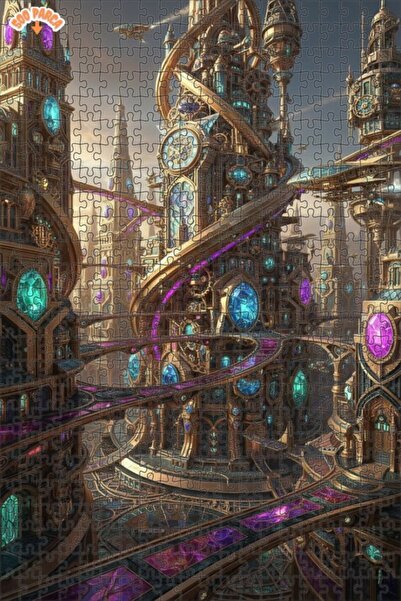 Teona Ahşap لغز خشبي بإطار من طابقين بمظهر لوحة زيتية على طراز مدينة الإمبراط...