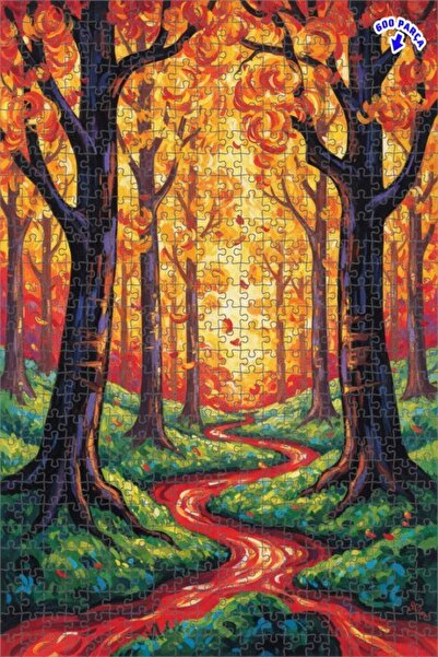 Teona Ahşap لغز خشبي بمظهر لوحة زيتية لغابة سحرية 600 قطعة 50×35