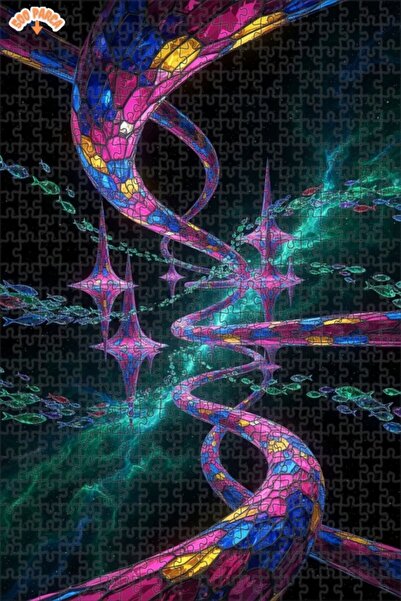 Teona Ahşap لغز فني من الفسيفساء الزجاجية الملونة على شكل حلقة حلزونية من الح...