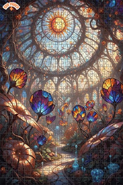 Teona Ahşap Magical Sun Garden Double Layer Framed Wooden Puzzle 500 Pieces 5...