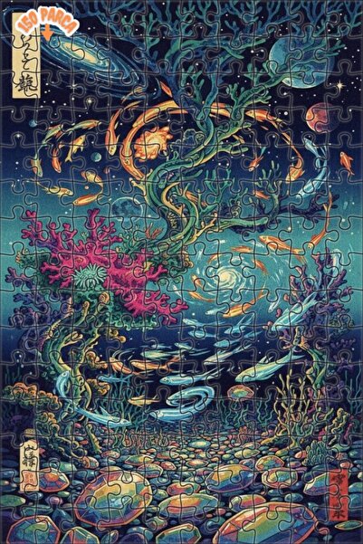 Teona Ahşap لغز خشبي بإطار مزدوج الطبقات على شكل غابة المرجان الفلكية مع أسما...