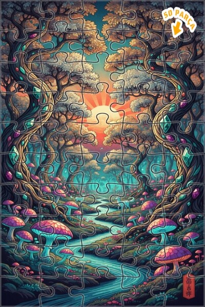 Teona Ahşap لغز خشبي مؤطر بطبقتين من الأشجار الكريستالية في الغابة السحرية 50...