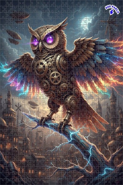 Teona Ahşap لغز خشبي مؤطر بطبقتين من ماجيك وورلد فن الميكانيكا على شكل بومة 6...