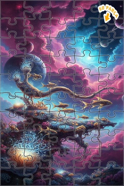 Teona Ahşap لغز خشبي بإطار مزدوج الطبقات من جالاكتيك كورال سي 50 قطعة 15x25