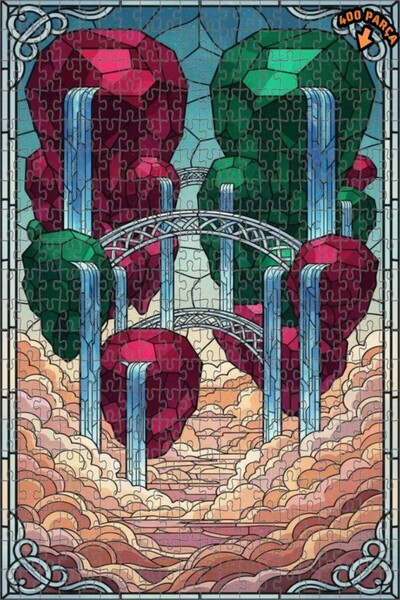 Teona Ahşap لغز خشبي بإطار مزدوج الطبقات على شكل جسر الشلالات الكريستالية 400...