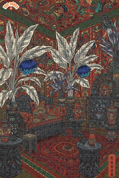 Teona Ahşap Magical Eastern Room Oil Painting Look Wooden Puzzle 500 Pieces 5...