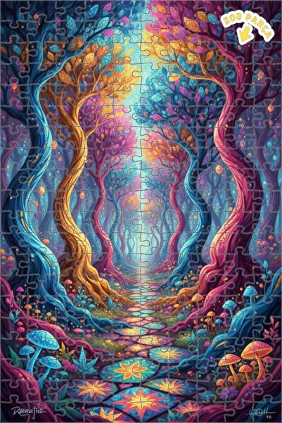 Teona Ahşap لغز خشبي مؤطر بطبقتين بمظهر لوحة زيتية يشبه حلم الغابة السحرية 20...