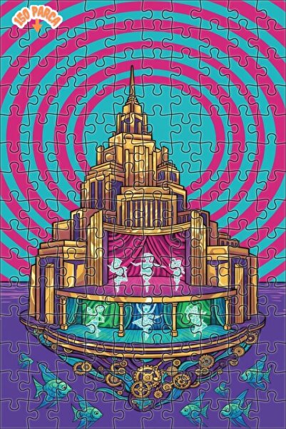 Teona Ahşap Art Deco Stage Ballet Double Decker Framed Wooden Puzzle 150 Piec...