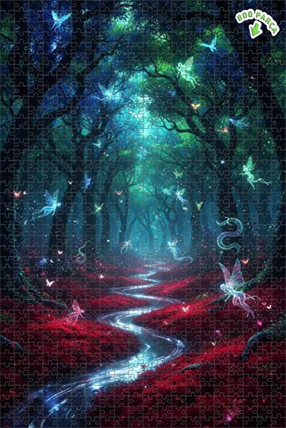 Teona Ahşap لغز خشبي مؤطر بطبقتين بمظهر لوحة زيتية لجنات ساحرة، 800 قطعة، 70×50