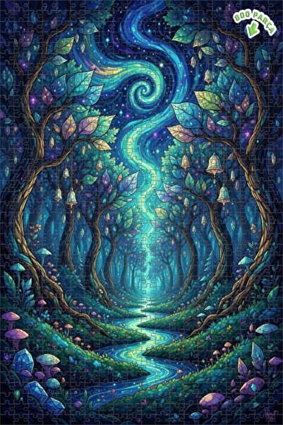 Teona Ahşap لغز خشبي مؤطر بطبقتين من ماركة ماجيكال فورست ريفر 800 قطعة 70x50