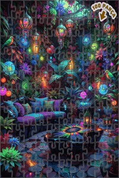 Teona Ahşap لغز خشبي مؤطر بطبقتين من ماجيكال فورست إرك، 100 قطعة، 25×25