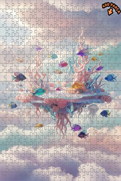 Teona Ahşap لغز خشبي سحري لجزيرة الكريستال تحت البحر 400 قطعة 35x35