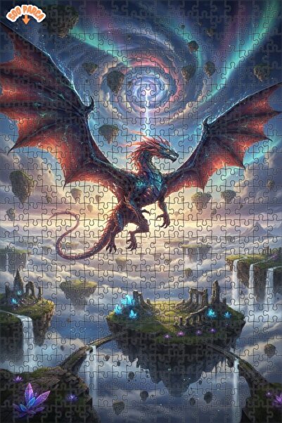 Teona Ahşap لغز خشبي بإطار مزدوج الطبقات بتصميم أجنحة التنين السماوية 500 قطع...