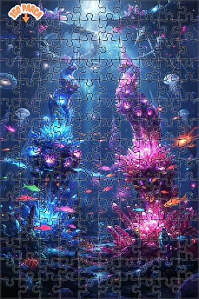 Teona Ahşap لغز خشبي مغطى بإطار مزدوج الطبقات من الكريستال الغامض تحت البحر 1...