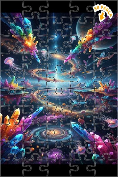 Teona Ahşap Crystal Galaxy Dream Double Layer Framed Wooden Puzzle 50 Pieces ...
