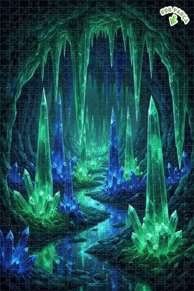 Teona Ahşap لغز خشبي بمظهر لوحة زيتية لكهف كريستالي غامض 800 قطعة 70×50