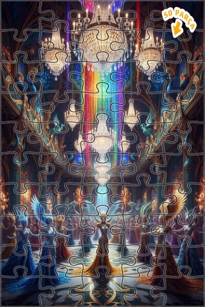 Teona Ahşap Magnificent Palace Ballroom Oil Painting Look Luxury Wooden Puzzl...