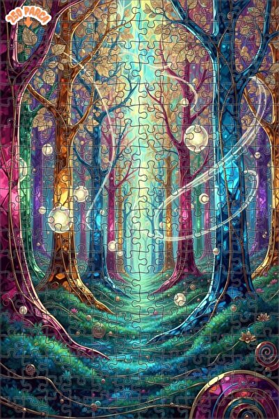 Teona Ahşap لغز خشبي مؤطر بطبقتين بمظهر الألوان المائية الساحرة للغابة 250 قط...