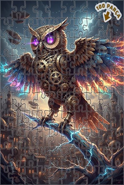 Teona Ahşap لغز خشبي مؤطر بطبقتين من ماجيك وورلد فن الميكانيكا على شكل بومة 1...