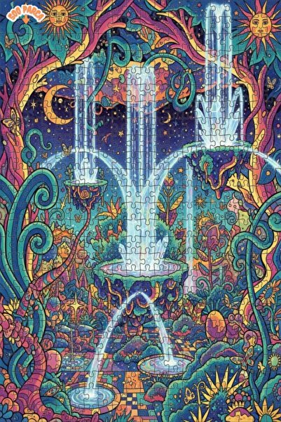 Teona Ahşap لغز خشبي بإطار مزدوج الطبقات بمظهر رسم ملون يشبه الشلال الكريستال...