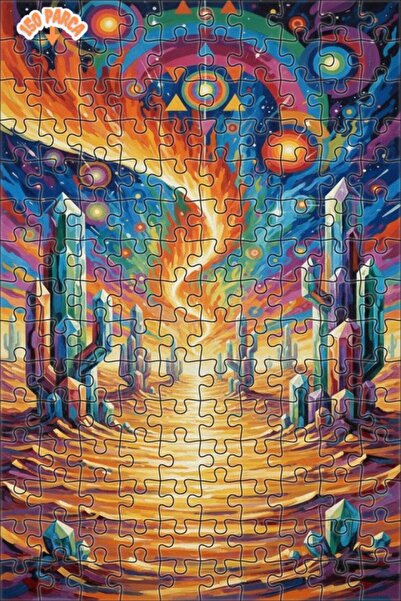 Teona Ahşap لغز خشبي بإطار مزدوج الطبقات بمظهر لوحة زيتية لصحراء كريستال فاها...