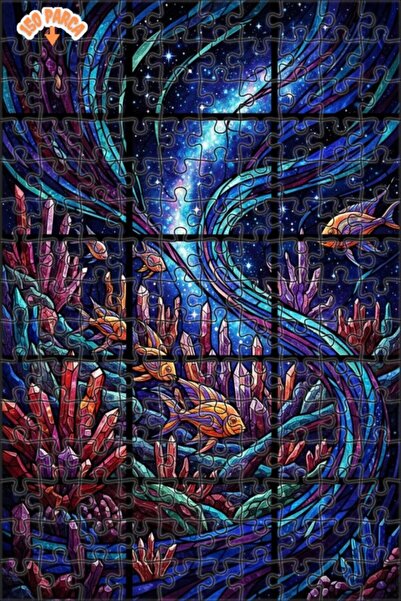 Teona Ahşap لغز خشبي بإطار مزدوج الطبقات من جالاكسي فيش كريستال آرت 150 قطعة ...