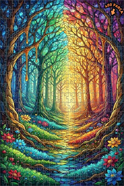 Teona Ahşap لغز خشبي بإطار مزدوج الطبقات من Rainbow Forest Road 400 قطعة 35x35