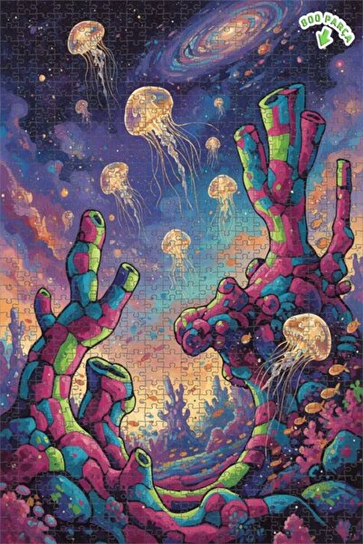 Teona Ahşap لغز خشبي مؤطر بطبقتين من فن الأخطبوط الفلكي 800 قطعة 70×50