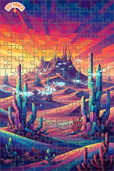 Teona Ahşap لغز خشبي بإطار مزدوج الطبقات من Hayali Desert Fish Art 150 قطعة 2...