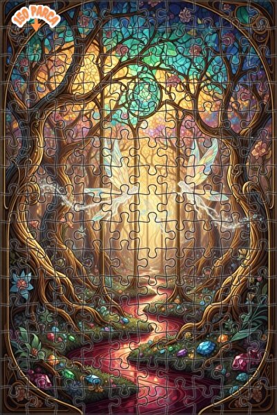 Teona Ahşap لغز خشبي مؤطر بطبقتين بتصميم فني يشبه اللوحات الزيتية لجنات سحرية...