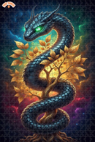 Teona Ahşap لوحة فنية حديثة بمظهر زيت الديكوباج على شكل شجرة التنين، لغز خشبي...